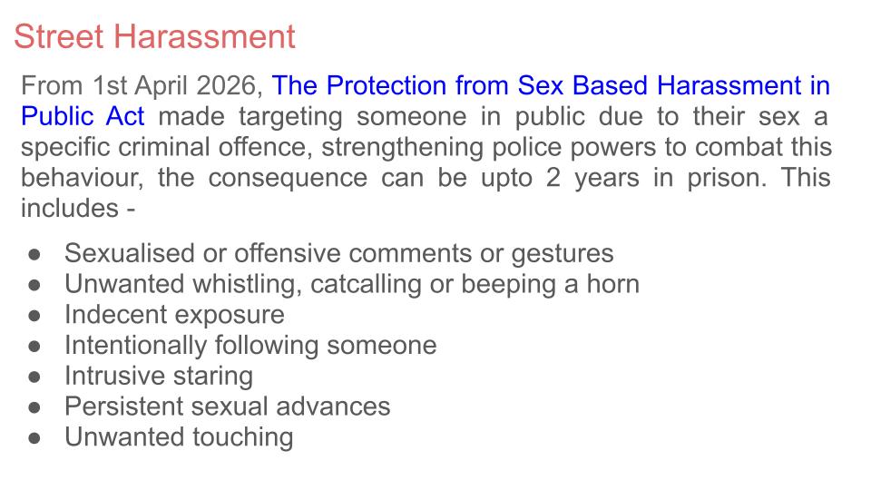 Types of Sexual Harassment - 2026 RSHE Guidance
