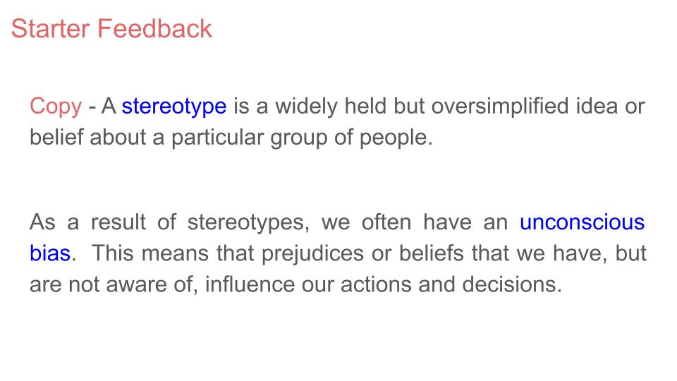 Unconscious Bias & Stereotyping