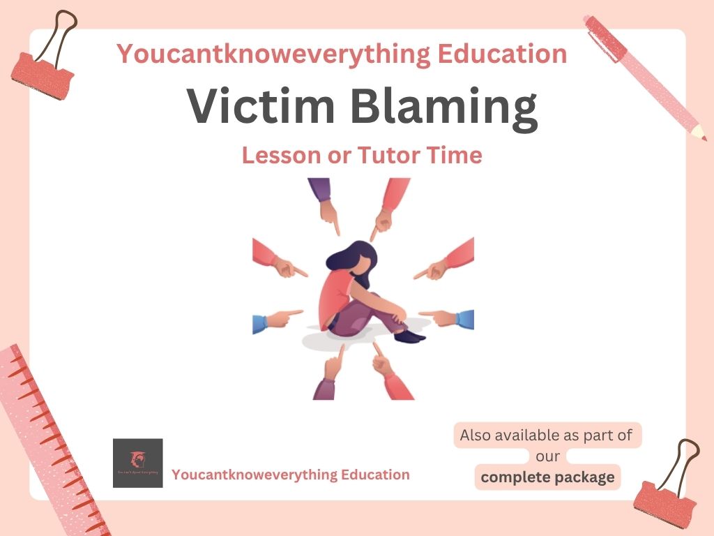 Victim Blaming PSHE resource for the new 2026 RSHE government guidance in lesson or tutor time format which is ideal for KS3 or KS4.