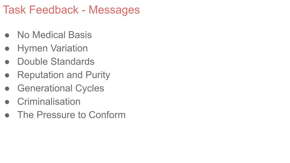 Virginity Testing and Hymenoplasty PSHE Lesson