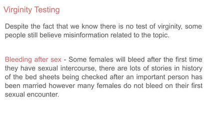 Virginity Testing and Hymenoplasty PSHE Lesson