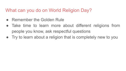 World religions day 2026 tutor time assembly resource