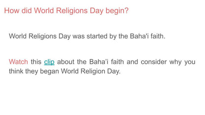 World religions day 2026 tutor time assembly resource