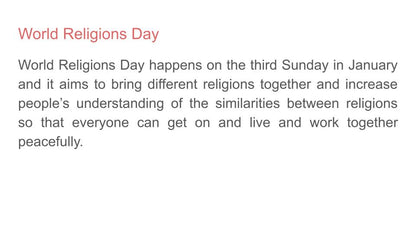 World religions day 2026 tutor time assembly resource