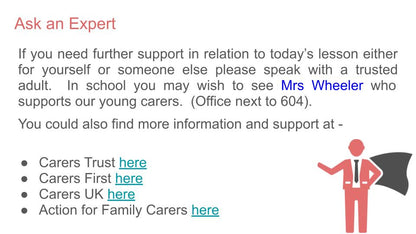 Young Carers Tutor Time / Assembly