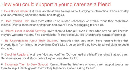 Young Carers Tutor Time / Assembly